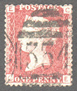 Great Britain Scott 33 Used Plate 201 - CE (2) - Click Image to Close